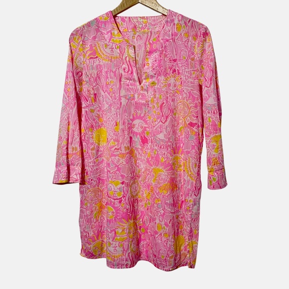 Lilly Pulitzer Womens Tunic Top Size XS Colorful Lightweight - Picture 1 of 4